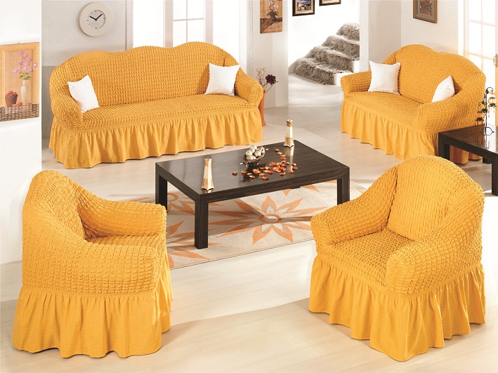 Чехлы на диван и 2 кресла. Желтый